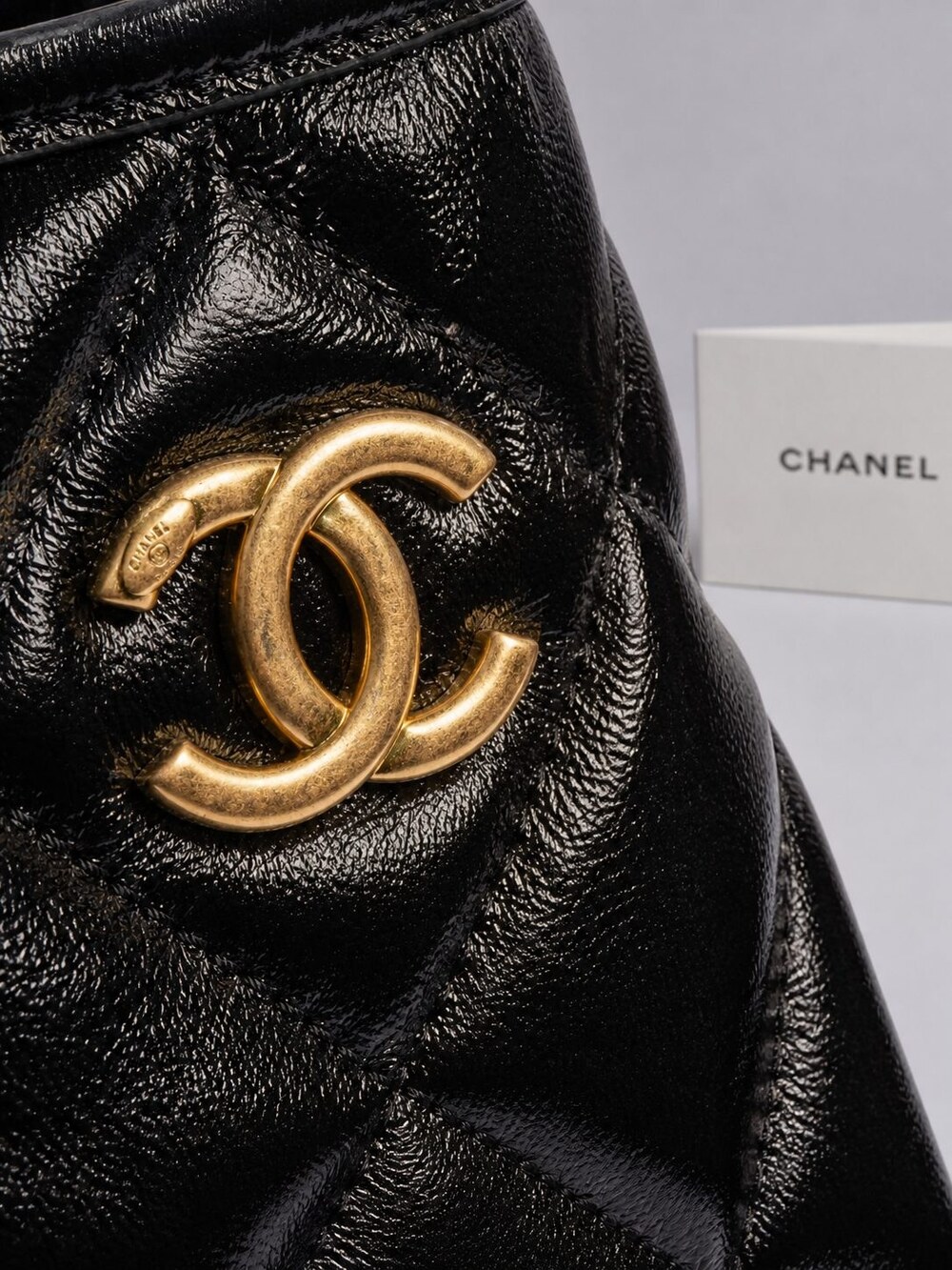 Chanel Shiny Black Calfskin Quilted Hobo with Gold Tone Hardware - Picture 2 of 14
